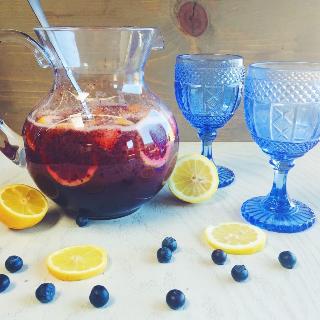 Red, White and Blue Sangria With Chia