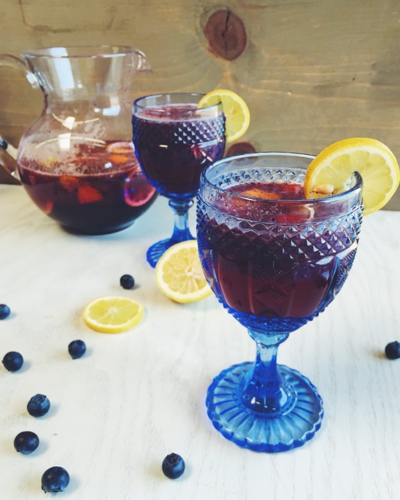 Red, White and Blue Sangria With Chia