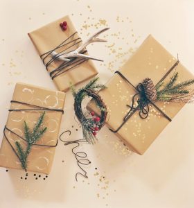 Holiday Flair and Foliage Gift Wrap